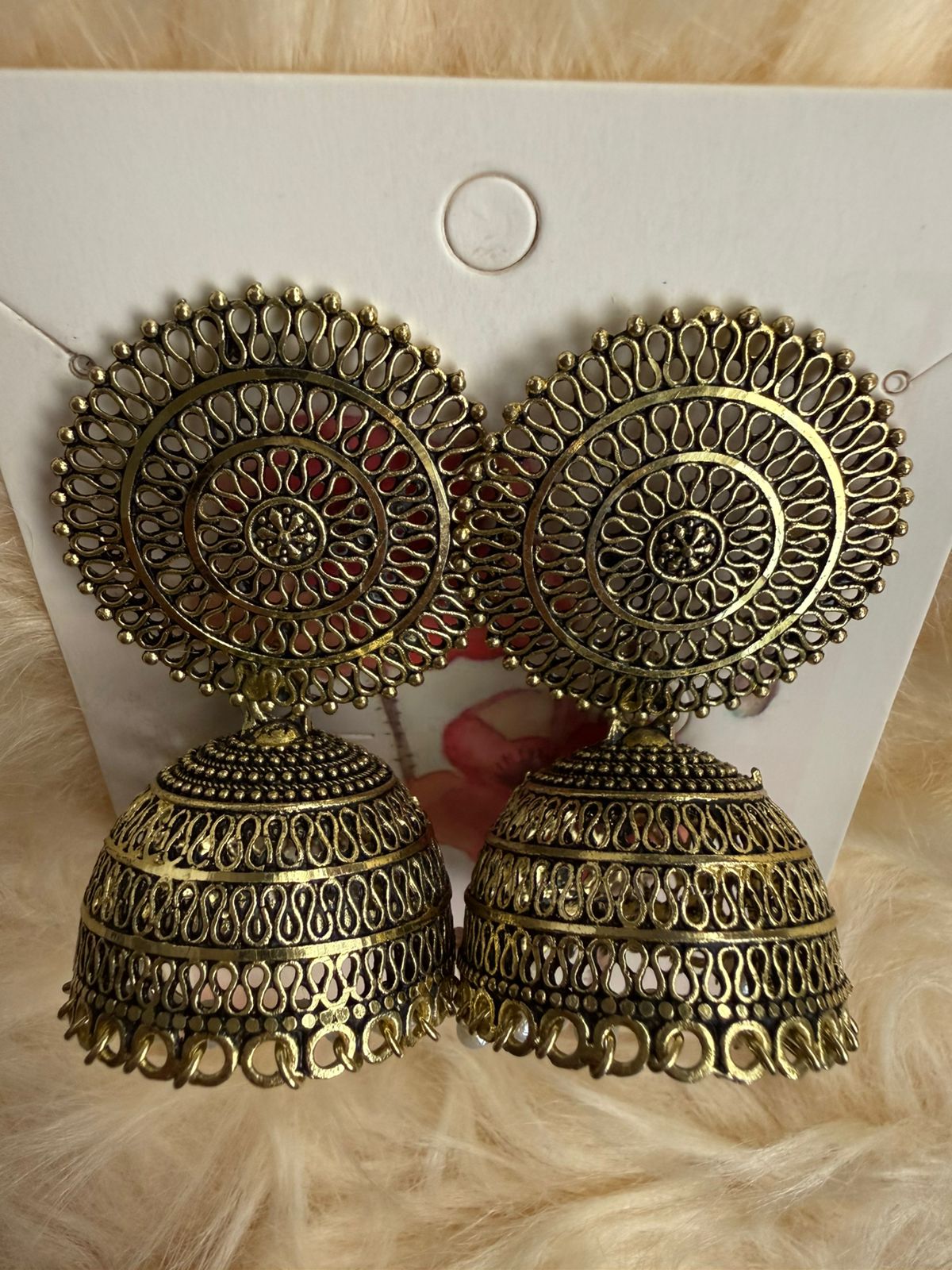 Copper Jumkhi with Pearl hangings